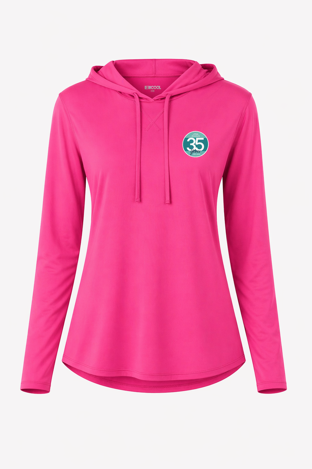35 Year Logo Raspberry Pink UPF 50+ Long Sleeve Hoodie