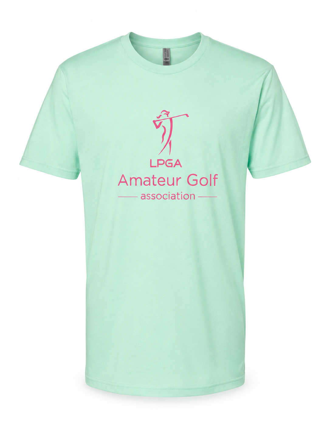 TEE SHIRT - short sleeve Mint with Pink logo
