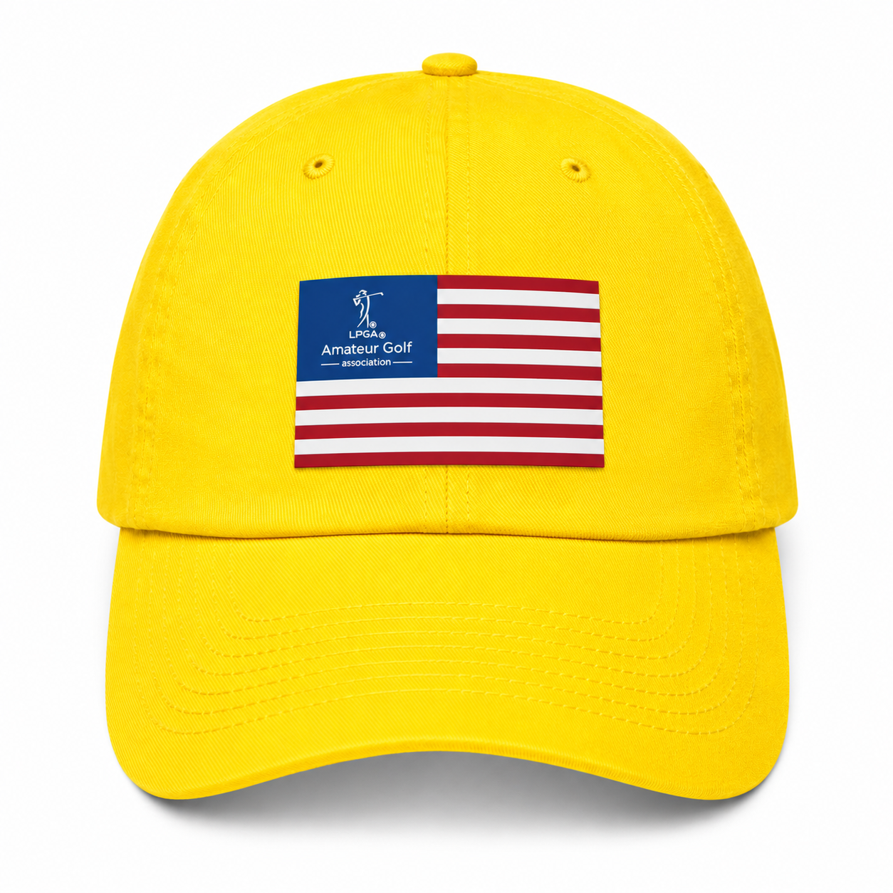 HAT- Bright Yellow with Silicone Flag logo
