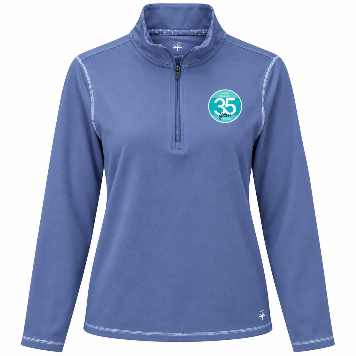 35 Year Logo - Long Sleeve 1/4 Zip Blue