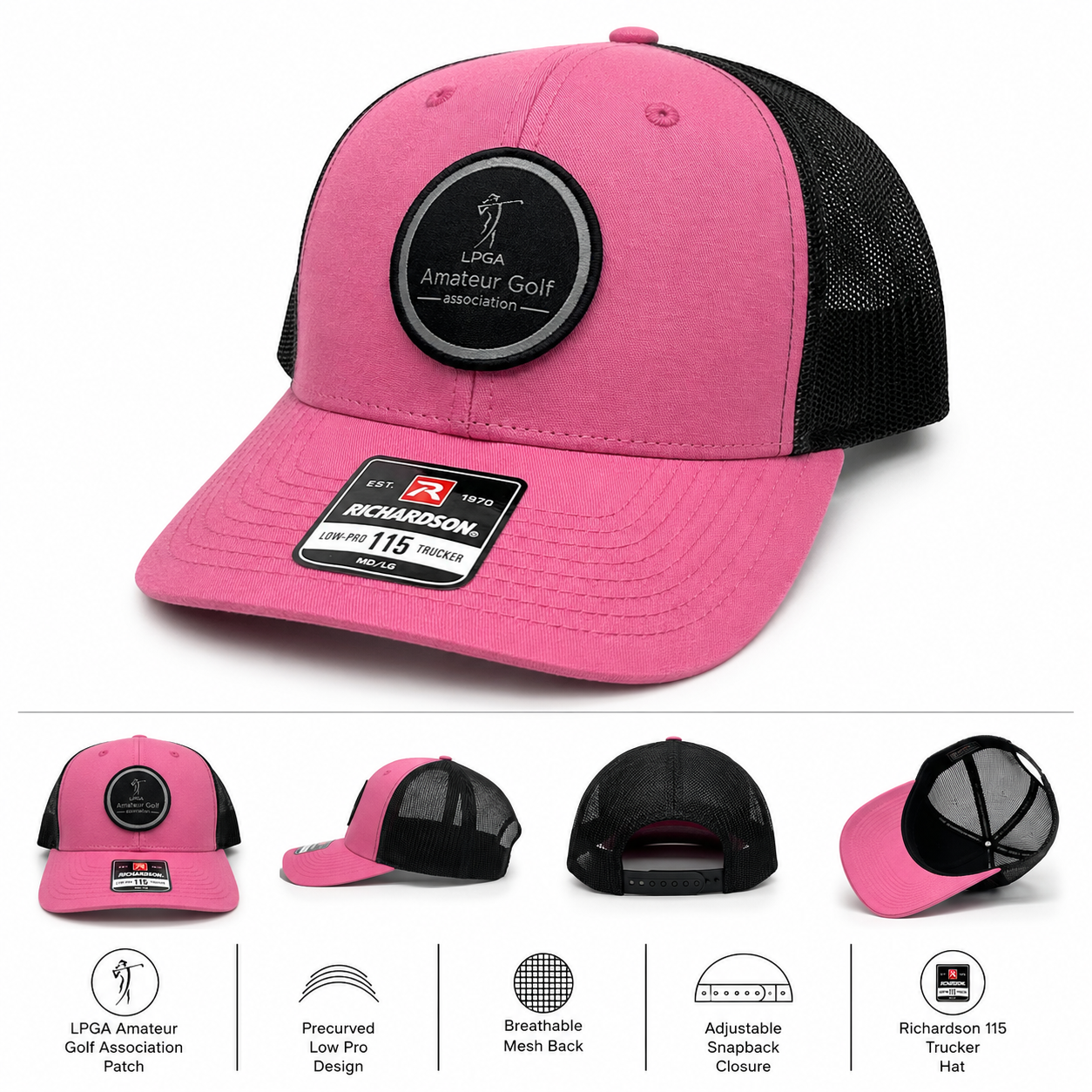 Hat- Low Pro Trucker Pink/Black
