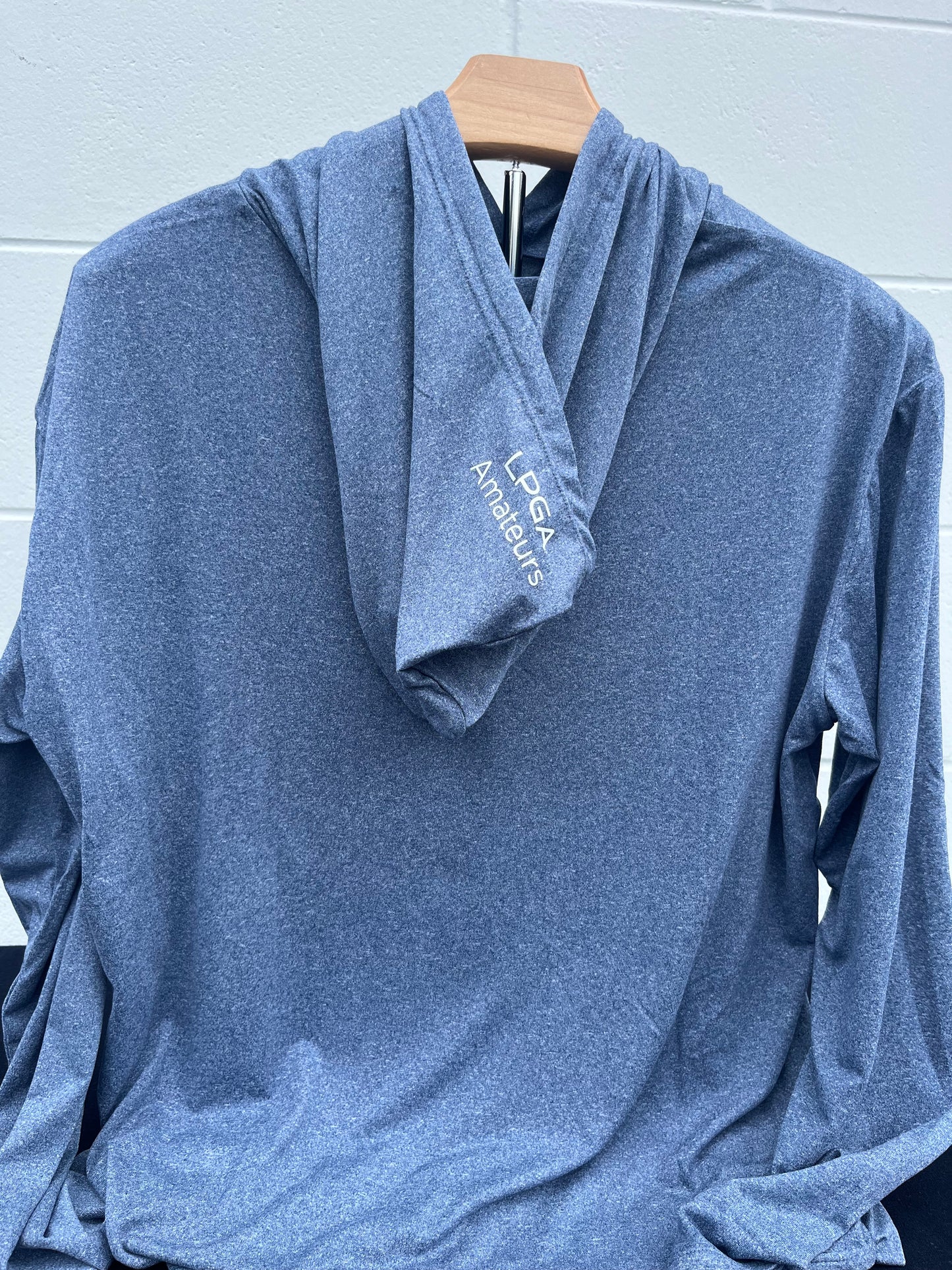 Long Sleeve Hooded TEE SHIRT UPF 50+ Navy with White logo