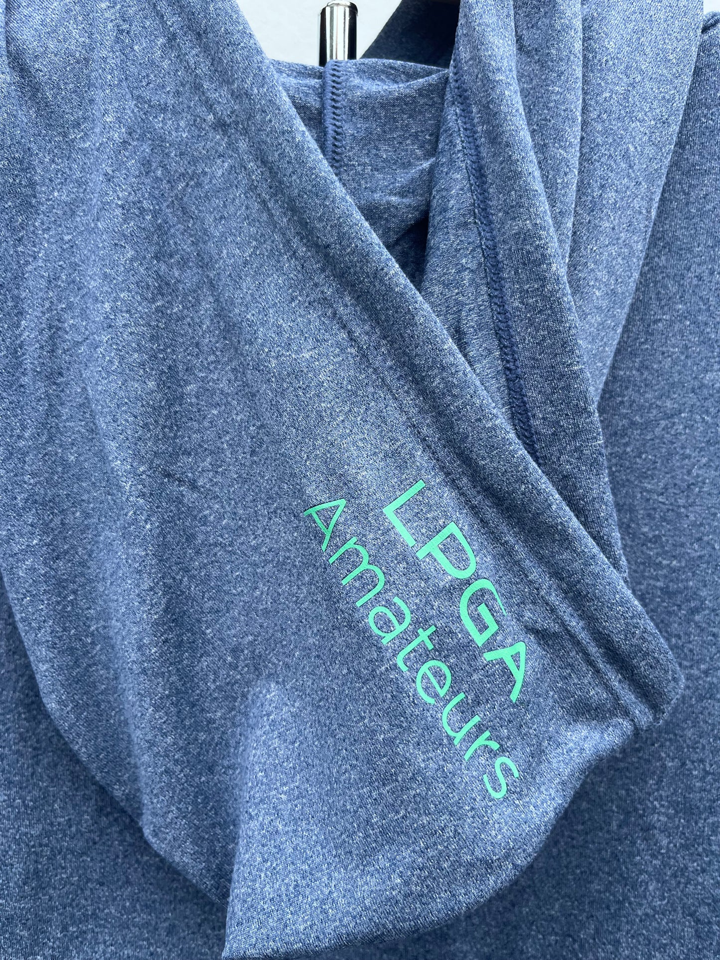 Long Sleeve Hooded TEE SHIRT UPF50+ Navy with Green Logos