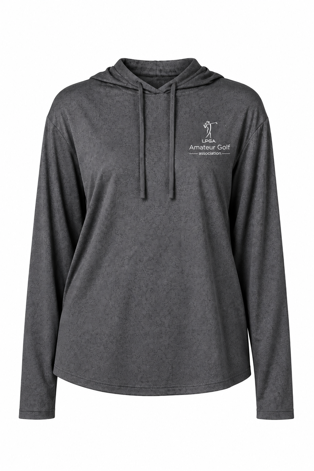 Long Sleeve Hooded Tee Shirt - UPF 50+ Grey
