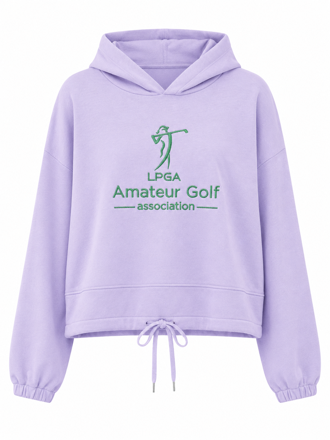 Hoodie - Oversize Crop Lilac Green logo