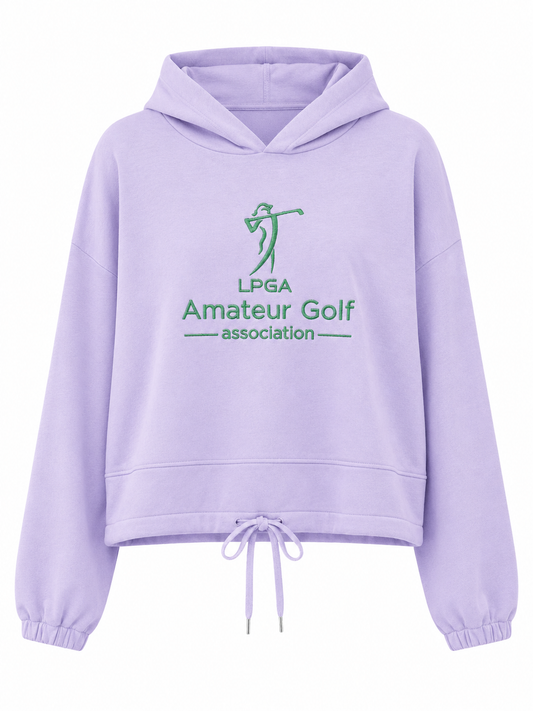 Hoodie - Oversize CROP Lilac Green logo