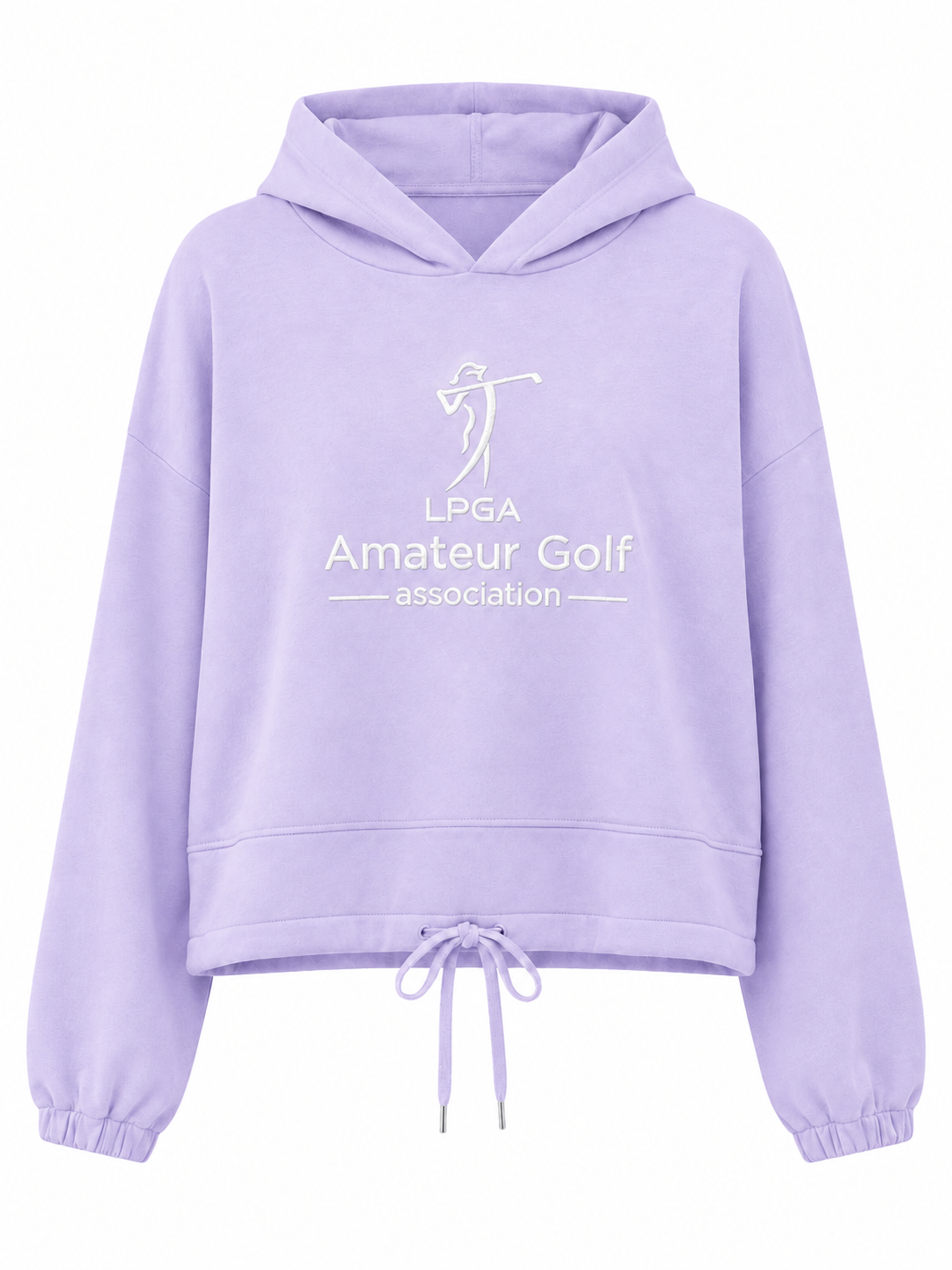 Hoodie - Oversized CROP Lilac white logo