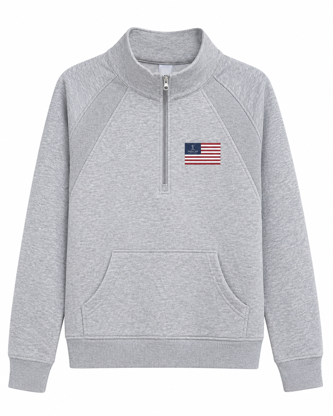Zip 1/4 Sweatshirt - Grey AM Flag