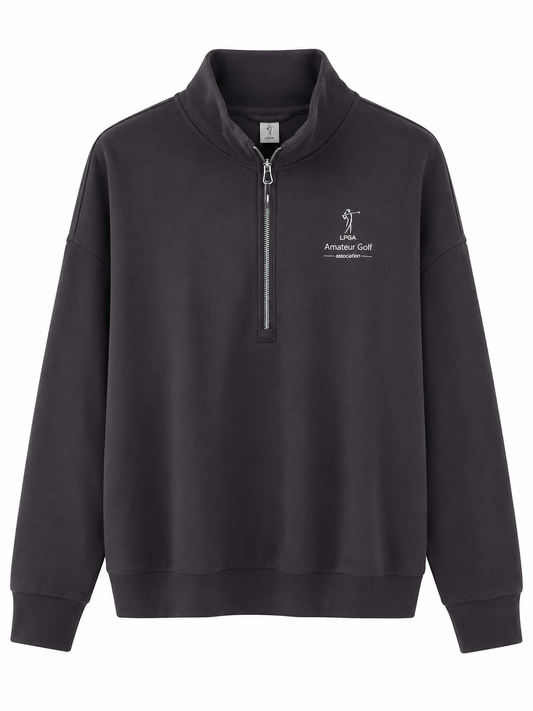 Zip 1/4 Pullover - Washed Black