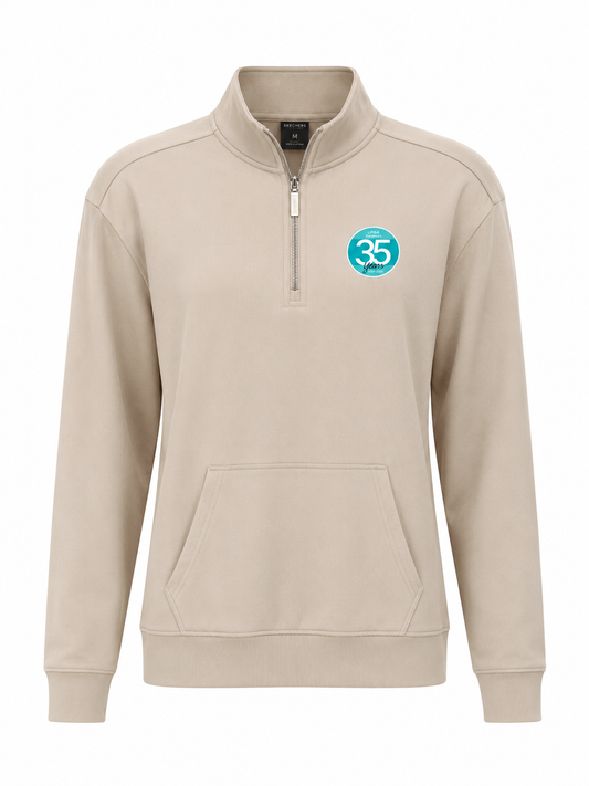 35 Year Logo - 1/4 Zip Tech Khaki