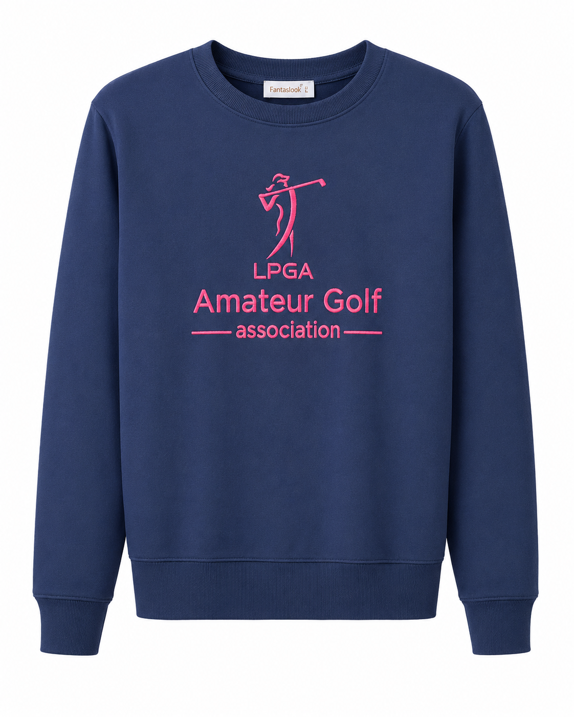 Crewneck Light Sweatshirt - Navy with Pink logo