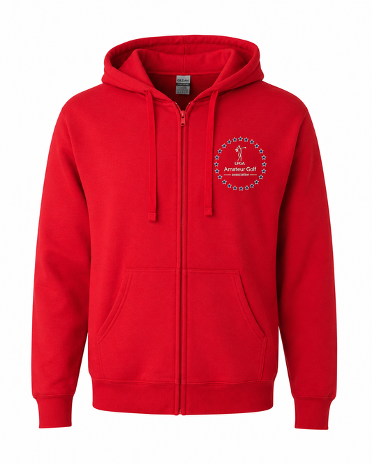 AMERICA Hoodie - Full Zip Red
