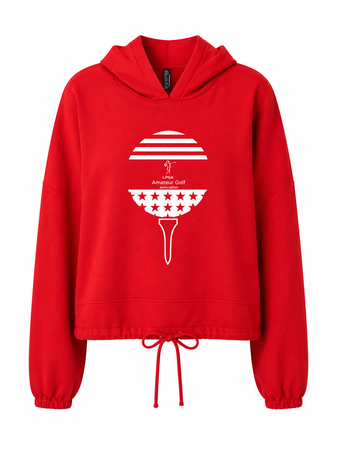 Hoodie - Oversized CROP Red with Golf Ball Flag Logo