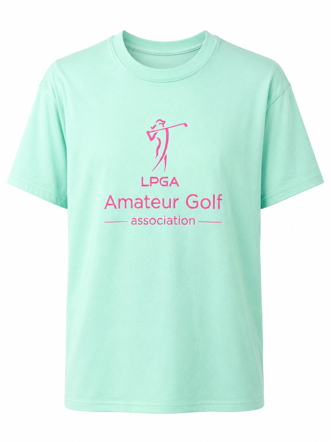 TEE SHIRT - short sleeve Mint with Pink logo