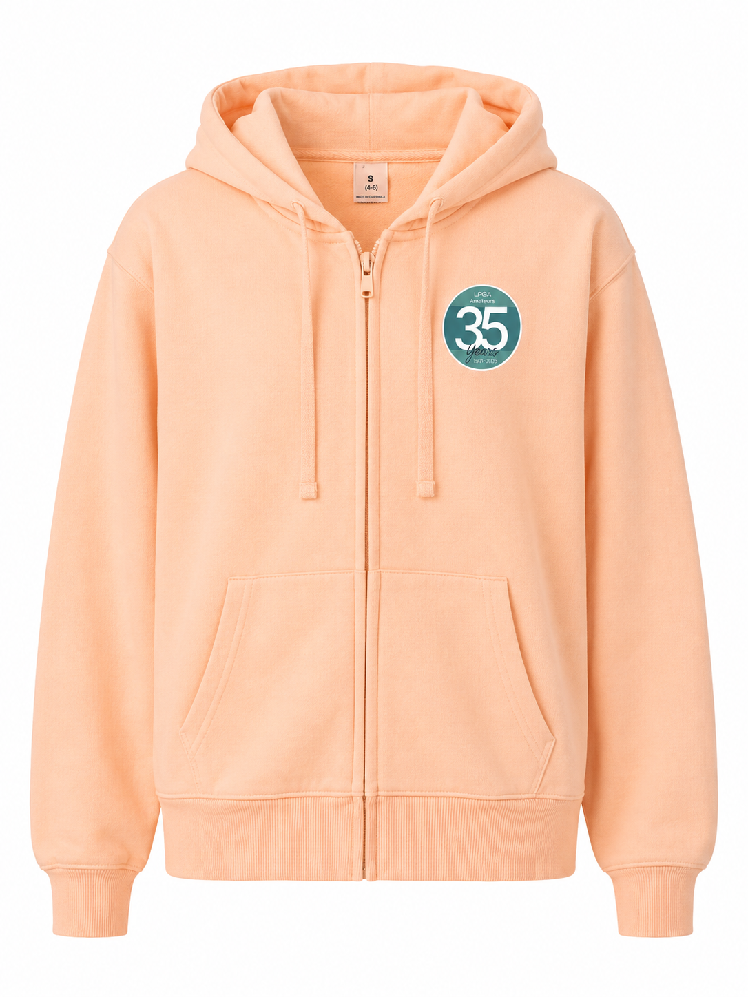 35 Year Logo - Full Zip Apricot Hoodie