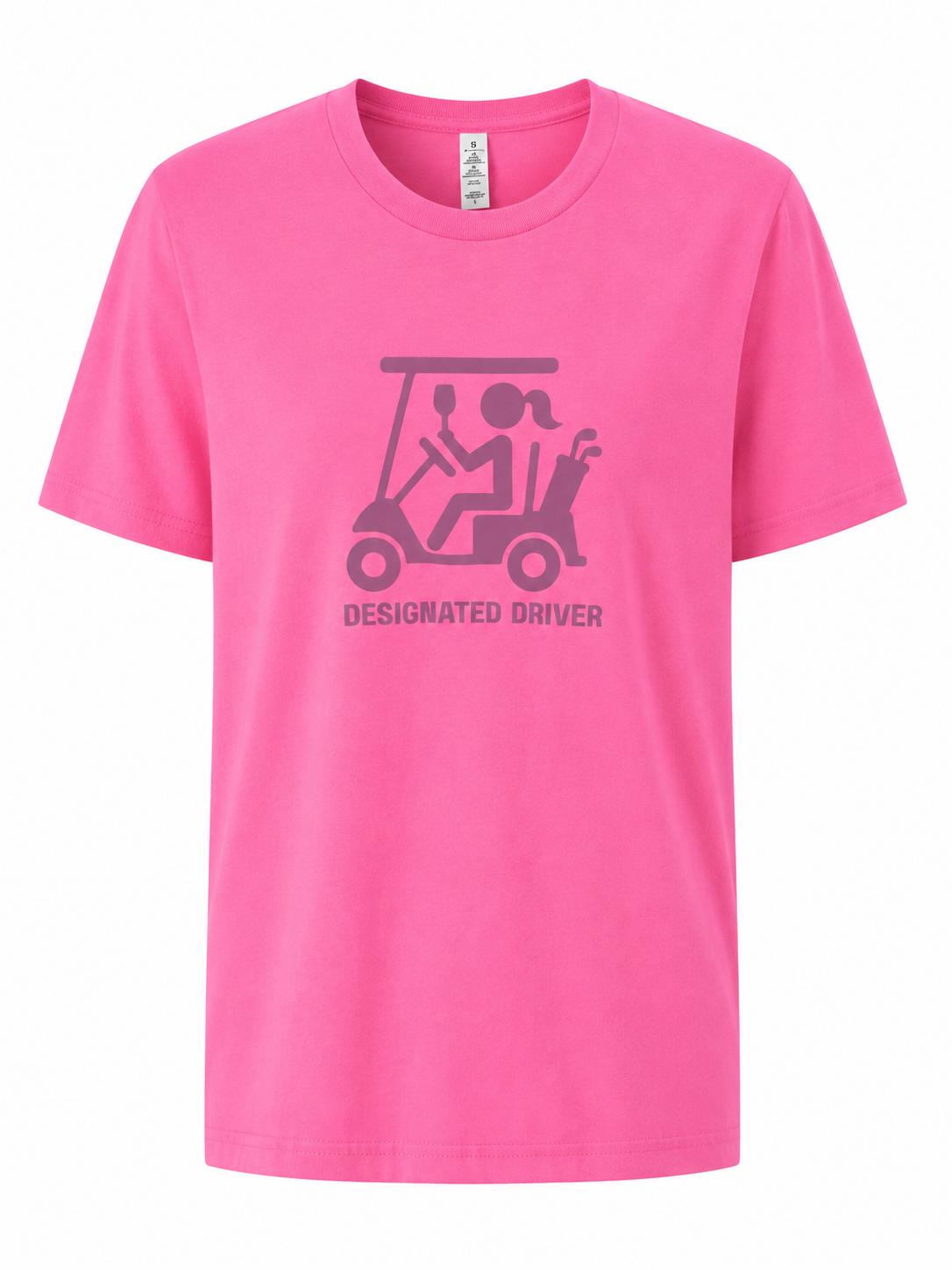 '26 GOAT Bling - TEE SHIRT Hot Pink Designated Driver Wine