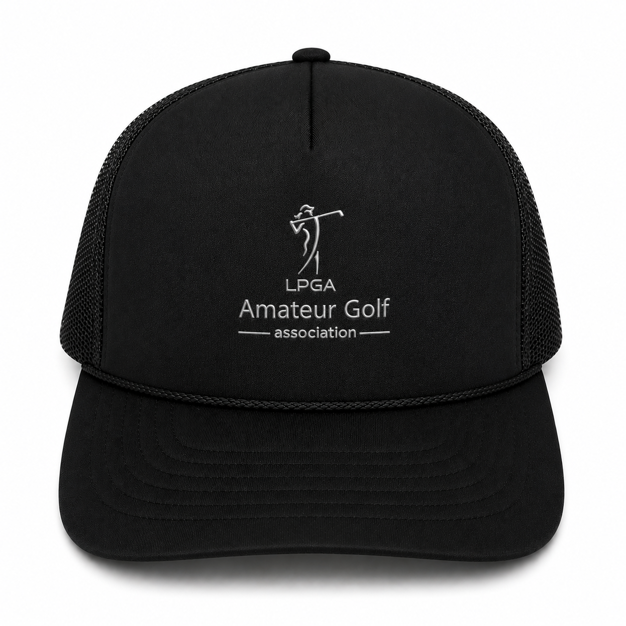 HAT- Foam Trucker Black Metallic Logo
