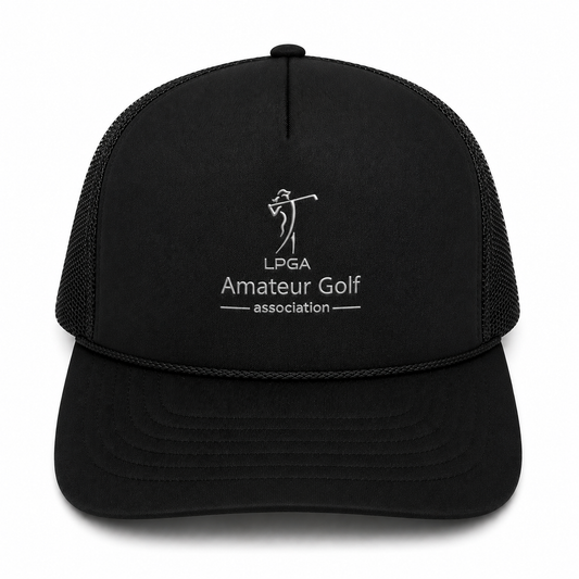 HAT- Foam Trucker Black Metallic Logo