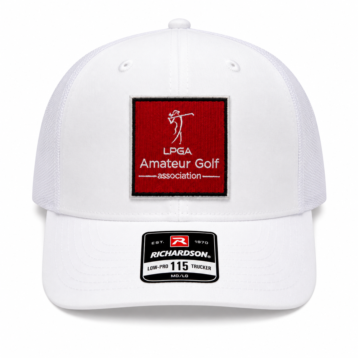 Hat- Low Pro Trucker White Red logo
