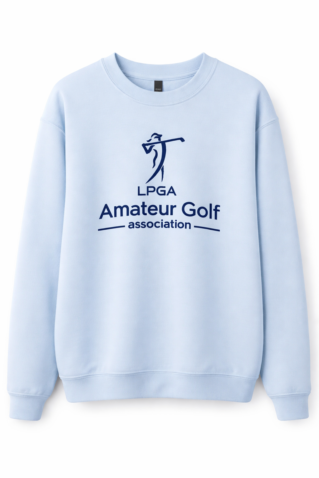 Buttery Modal Crewneck Pale Blue Navy Logo