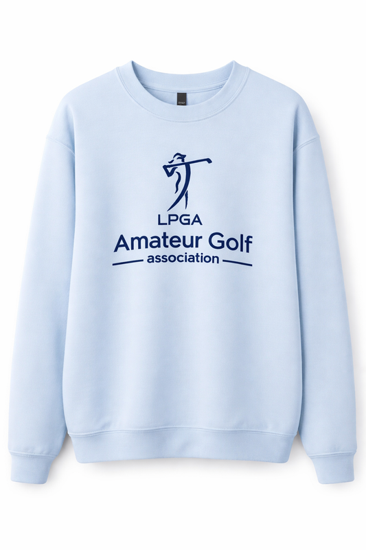 Buttery Modal Crewneck Pale Blue Navy Logo
