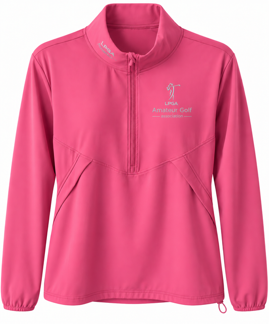 1/4 Zip Tech Pullover Raspberry