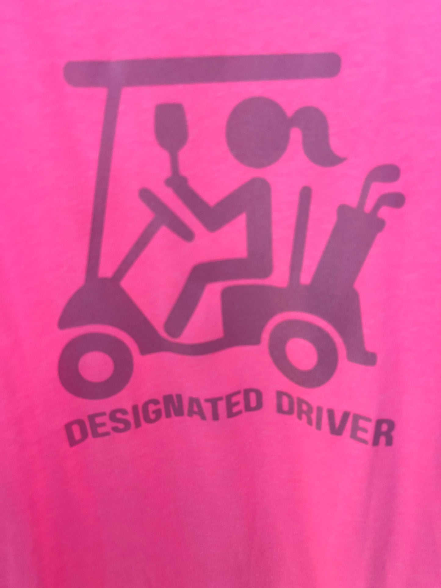 '26 GOAT Bling - TEE SHIRT Hot Pink Designated Driver Wine