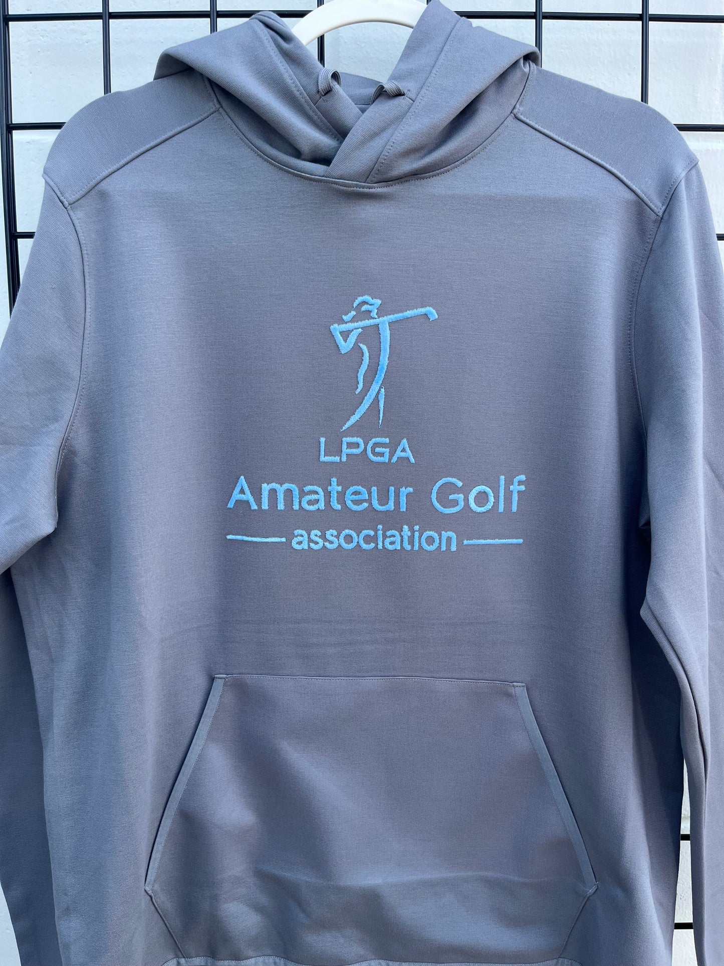 Summer Hooded Sweatshirt Grey with Blue Logo