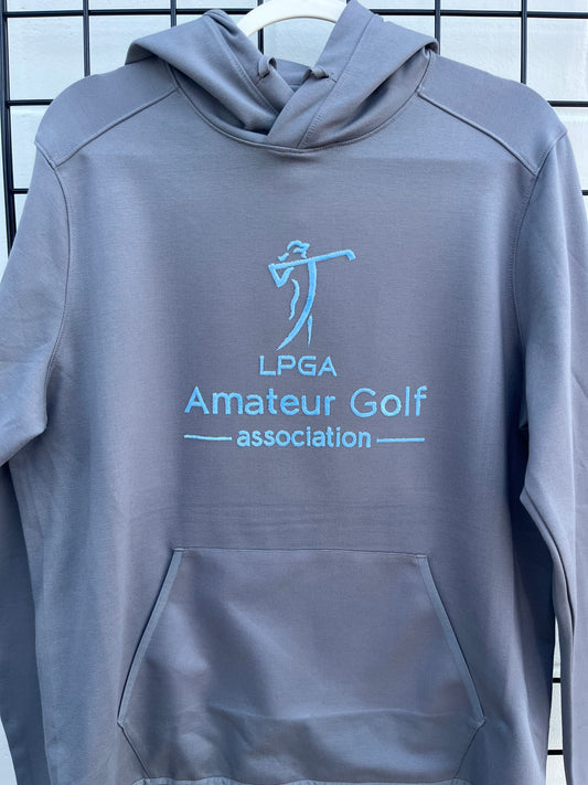 Summer Hooded Sweatshirt Grey with Blue Logo