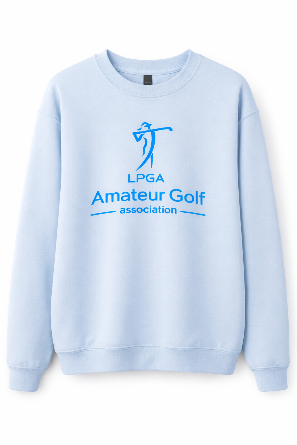 Buttery Modal Crewneck Pale Blue Bright Blue Logo