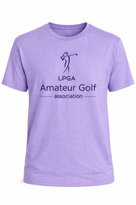 Lavendar Short Sleeve Triblend Navy Logo