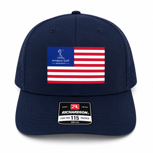 AMERICA HAT - Low Pro Trucker Navy Flag Logo