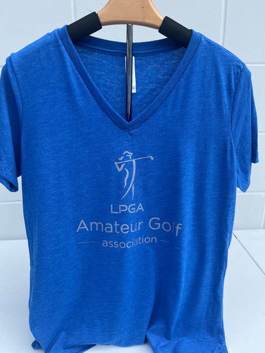 Royal Blue V Neck Tee Shirt