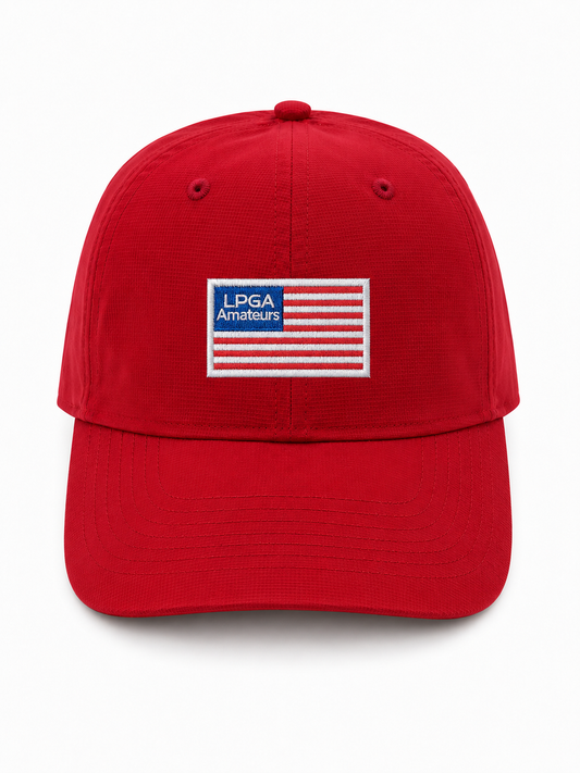 AMERICA Hat - Performance Red Flag Logo Embroidered