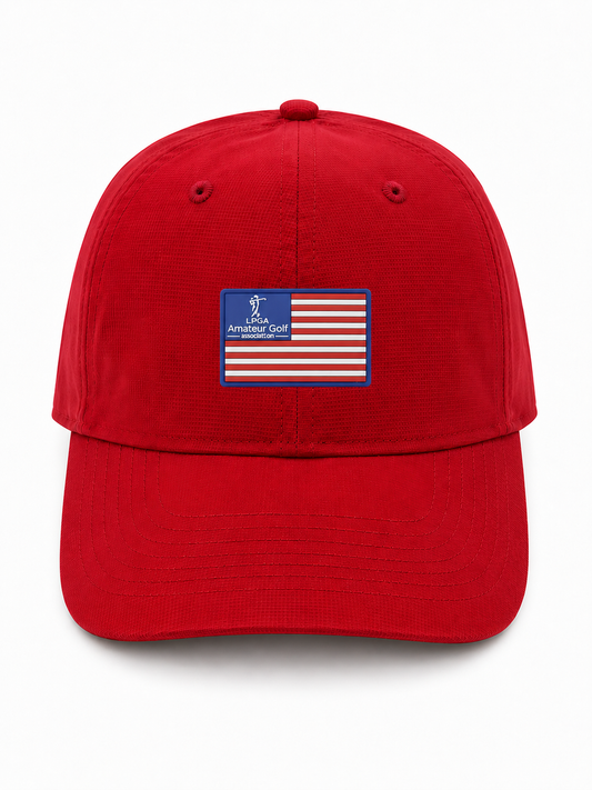 AMERICA HAT- Red Performance Hat Flag Silicone Logo